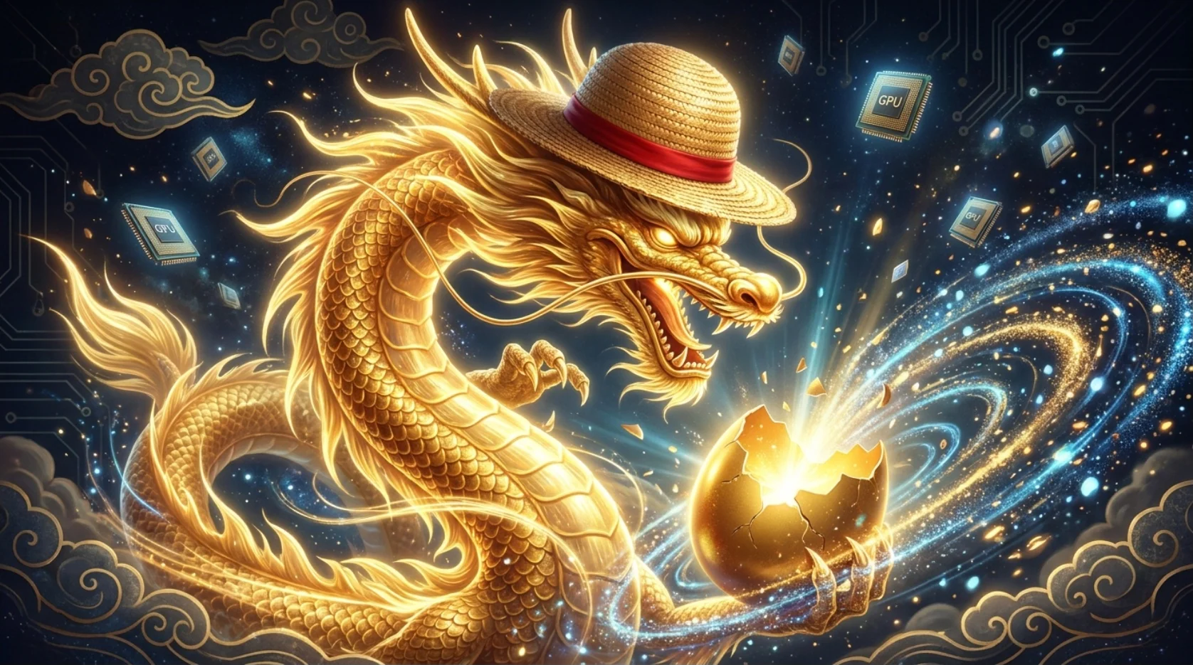 一条戴草帽的金龙，在满天 GPU 芯片之间敲开一颗金蛋